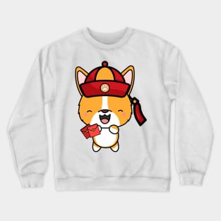 Cute corgi ready for lunar new year Crewneck Sweatshirt